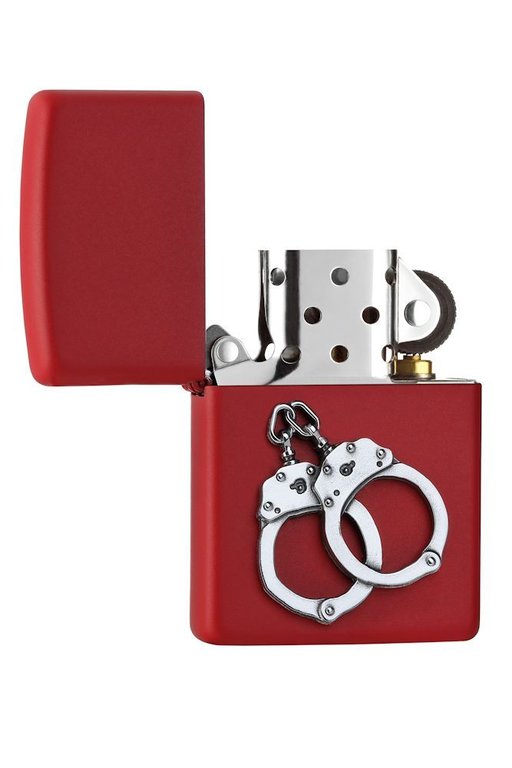 Zippo Handcuffs Emblem Red